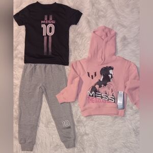 Messi Collection 3 Piece Set Hoodie,Sweatpants, and Shirt Size 4T NWT-$62